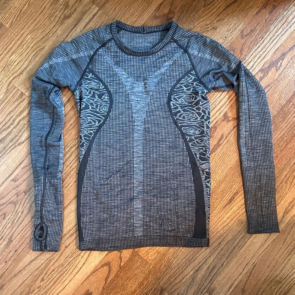 Gray Long Sleeve Lulu Top